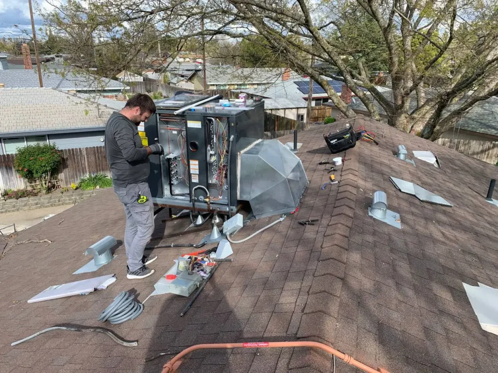 RK Mechanical Air Services Technician at work